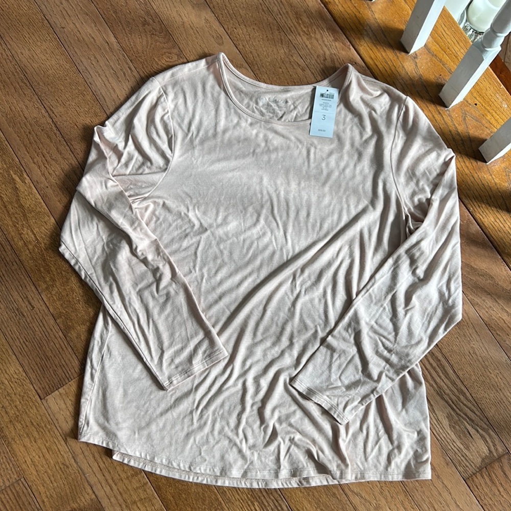 Smooth Karina Shirttail top Basic knit Blush